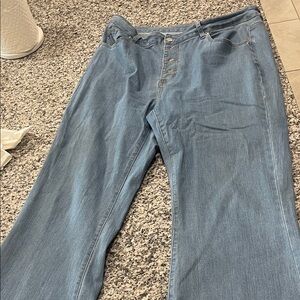 SHEIN Light Blue Bootcut High-Rise Button-Fly Jeans